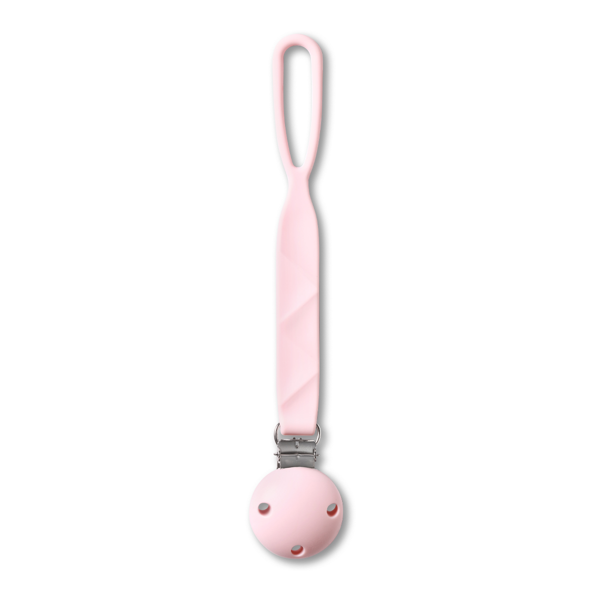 Suport din silicon pentru suzeta, Roz, Babyono