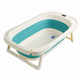 Cadita pliabila cu termometru LCD pentru bebelusi, Turcoaz, 1 bucata, Bebe Royal 809430