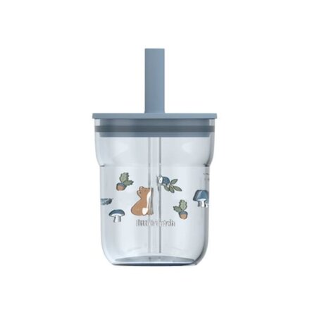 Pahar cu pai pentru copii, Forest Friends, 250 ml, Little Dutch