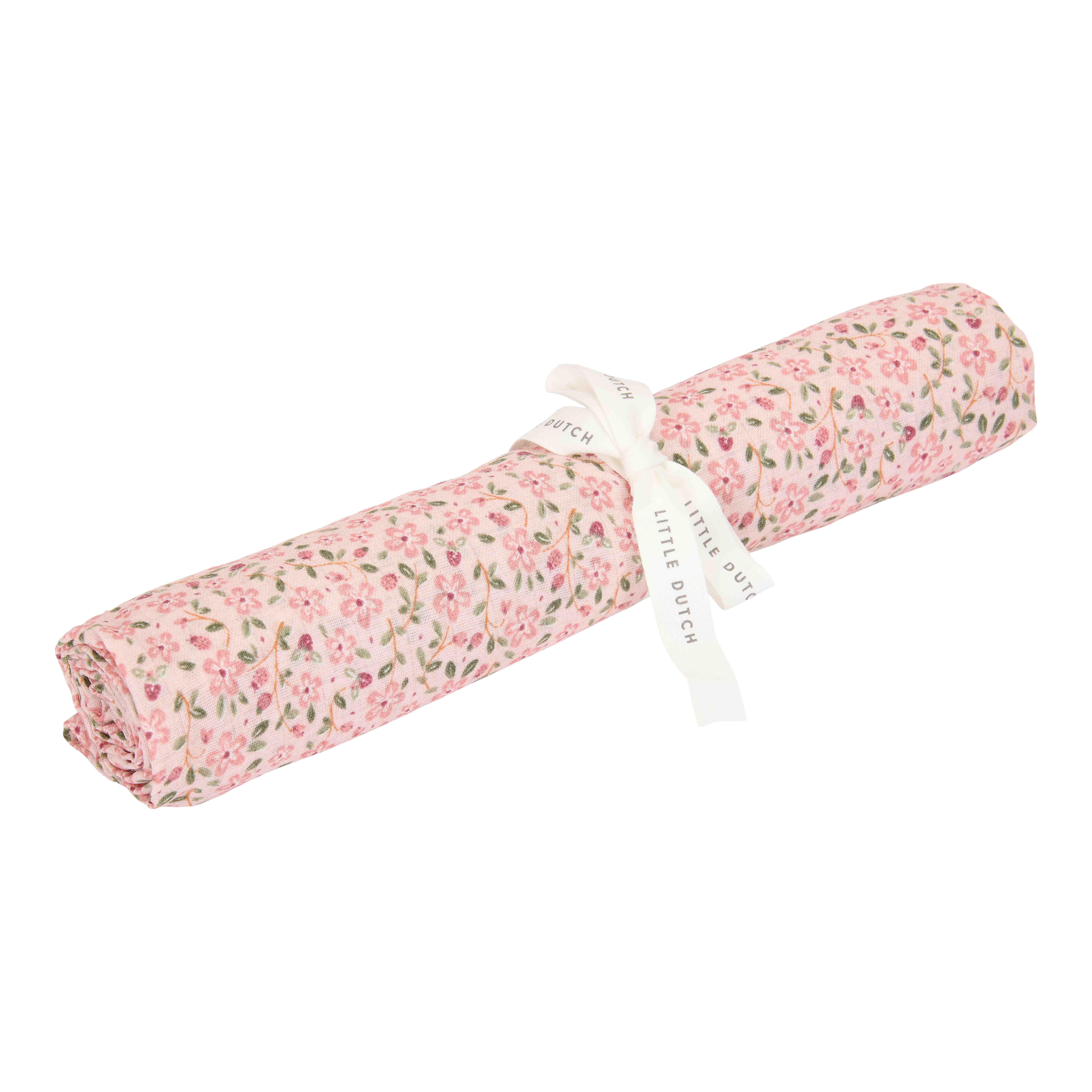 Muselina din bumbac organic, 120x120 cm, Fairy Floral, Little Dutch