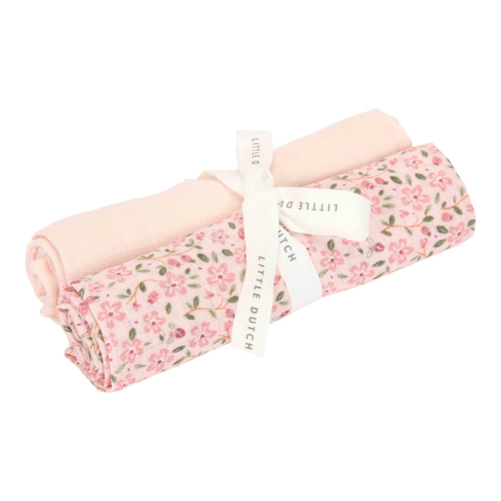 Muselina din bumbac, Fairy Floral & Blossom, 2 buc, Little Dutch