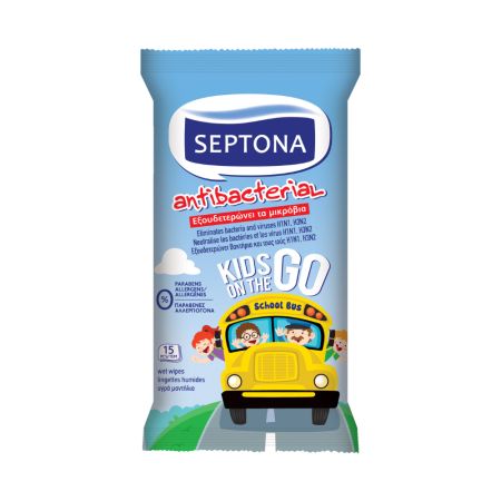 Servetele umede antibacteriene Kids, 15 bucati, Septona