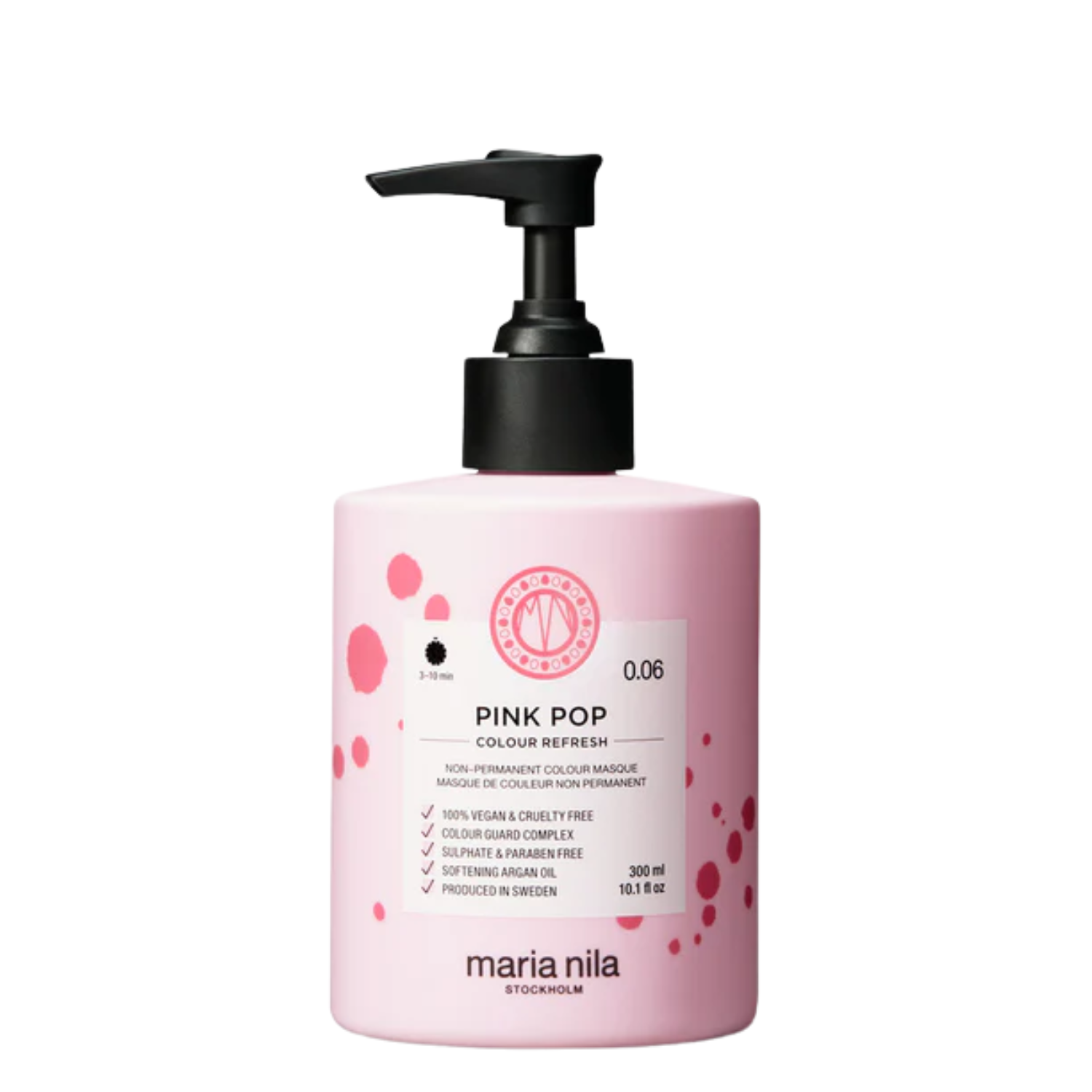 Masca de par nuantatoare Colour Refresh, Pink Pop 0.06, 300 ml, Maria Nila