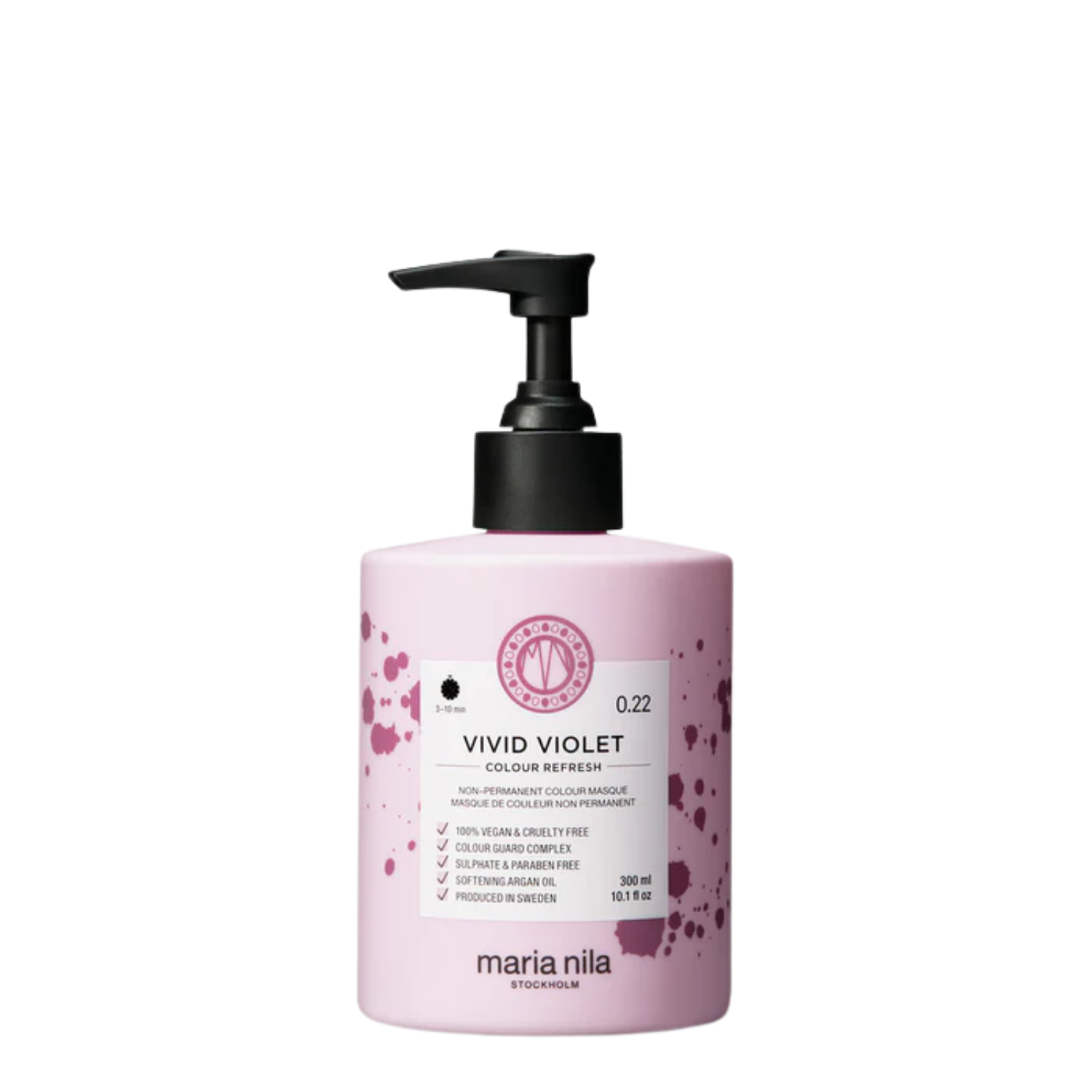 Masca de par nuantatoare Colour Refresh, Vivid Violet 0.22, 300 ml, Maria Nila
