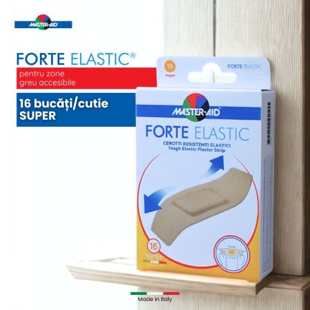 Plasturi elastici ultra rezistenti Forte Elastic Super, 16 bucati, 16 bucati, Master Aid 718852