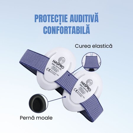Casti de protectie fonica pentru bebelusi, Albastru, 0-3 ani, Haspro 726640