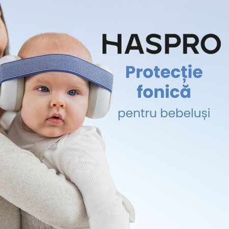 Casti de protectie fonica pentru bebelusi, Albastru, 0-3 ani, Haspro 726641