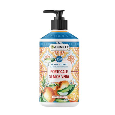 Sapun lichid, Portocale si Aloe Vera, 500 ml, Kabinett Natural Cosmetics