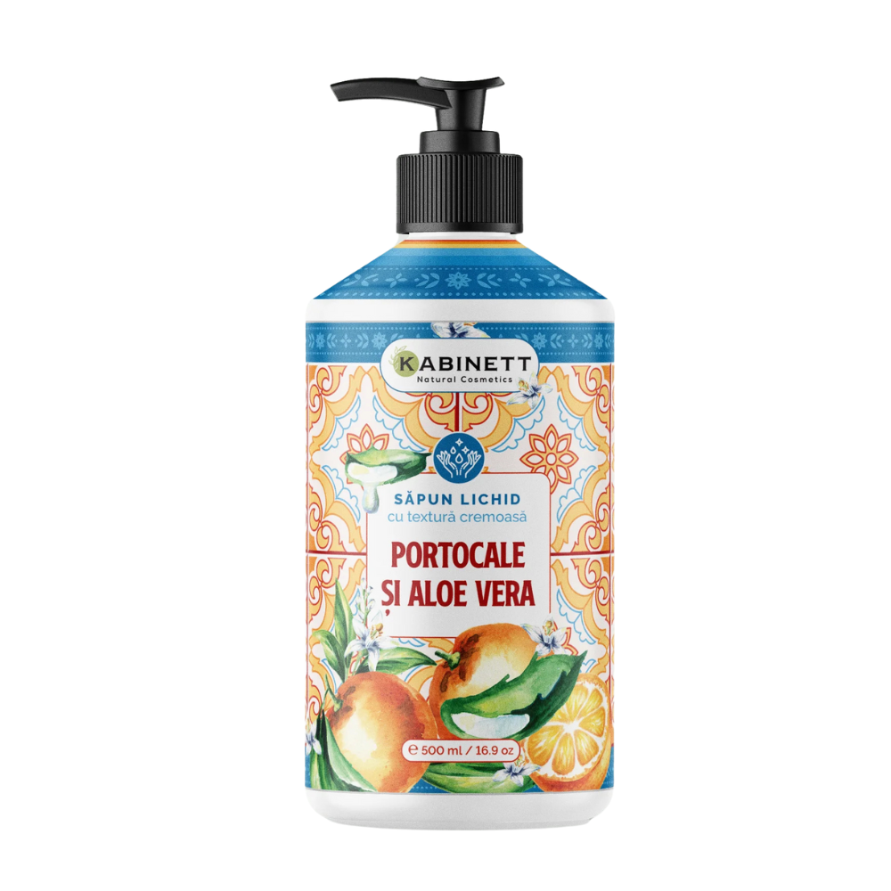 Sapun lichid, Portocale si Aloe Vera, 500 ml, Kabinett Natural Cosmetics