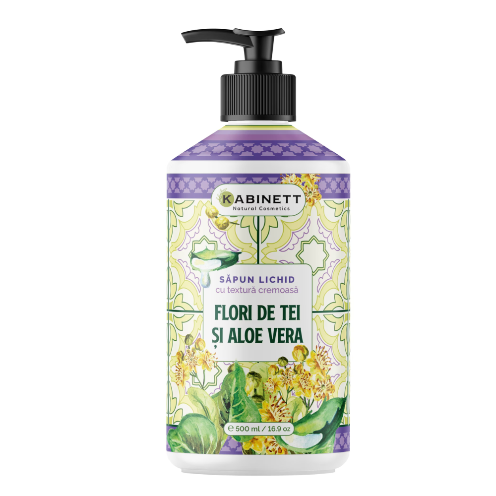 Sapun lichid, Flori de Tei si Aloe Vera, 500 ml, Kabinett Natural Cosmetics