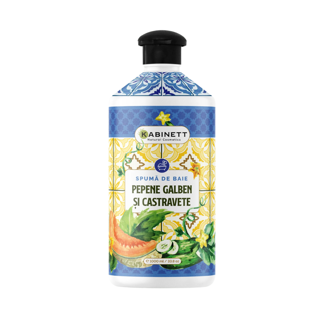 Spuma de baie, Pepene Galben si Castravete, 1000 ml, Kabinett Natural Cosmetics