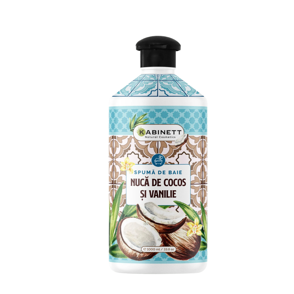 Spuma de baie, Nuca de Cocos si Vanilie, 1000 ml, Kabinett Natural Cosmetics