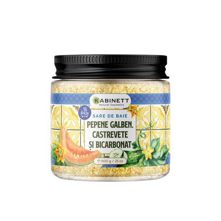Sare de baie, Pepene Galben, Castravete si Bicarbonat, 600 g, Kabinett Natural Cosmetics