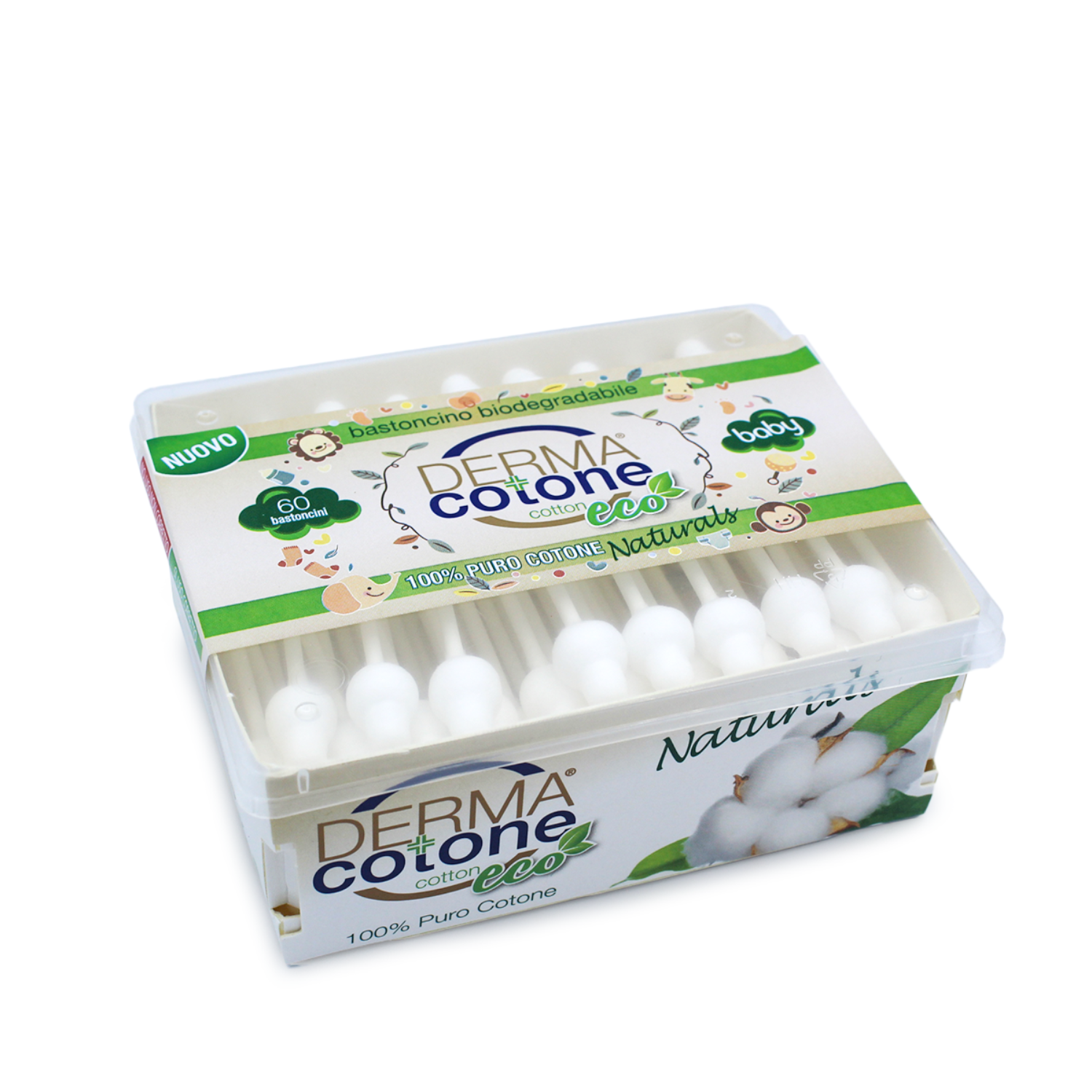 Betisoare de urechi Baby, 60 bucati, Dermacotone