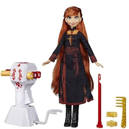 Papusa Frozen 2, Anna cu par lunk pentru impletit, Disney 459630