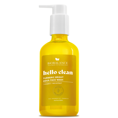 Gel de curatare lichid cu vitamina C si extract de orez Turmeric Bright Hello Clean, 250 ml, Bio Balance
