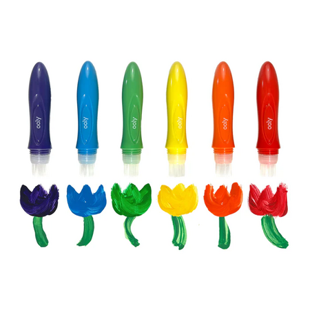Set de pensule preumplute cu acuarele Easy Squeezy, 3 ani+, 6 bucati, Ooly 708999