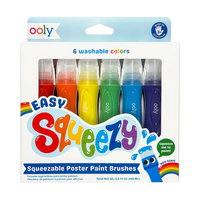 Set de pensule preumplute cu acuarele Easy Squeezy, 3 ani+, 6 bucati, Ooly