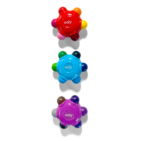 Set de 3 creioane cerate cu 18 culori, Multicolore, 3 ani+, Ooly 709013