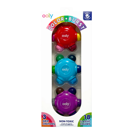Set de 3 creioane cerate cu 18 culori, 3 ani+, Multicolore, Ooly