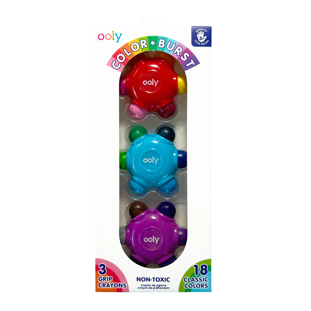 Set de 3 creioane cerate cu 18 culori, Multicolore, Ooly