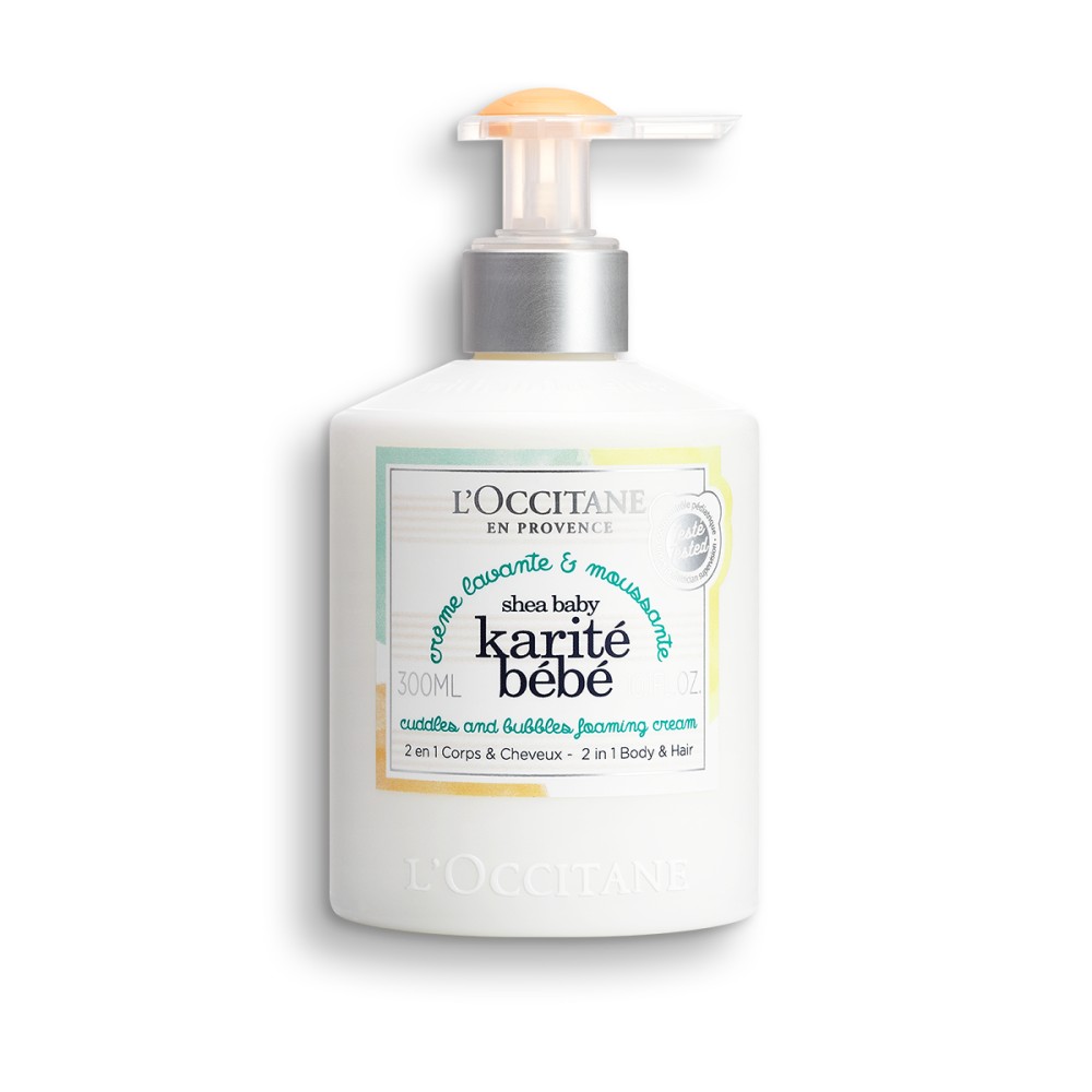 Spuma crema de curatare pentru bebelusi Shea Baby, 300 ml, L'Occitane