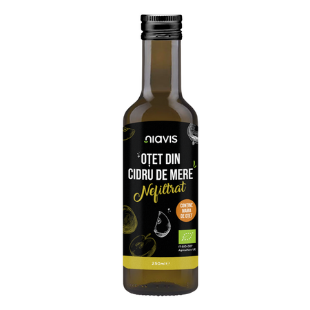 Otet Bio din cidru de mere nefiltrat, 250 ml, Niavis