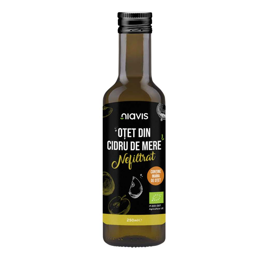 Otet Bio din cidru de mere nefiltrat, 250 ml, Niavis