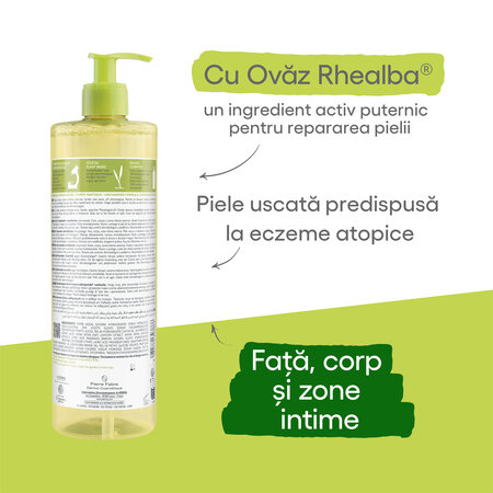 Ulei de dus emolient piele uscata cu tendinta atopica Exomega Control, 750 ml, A-Derma 646623