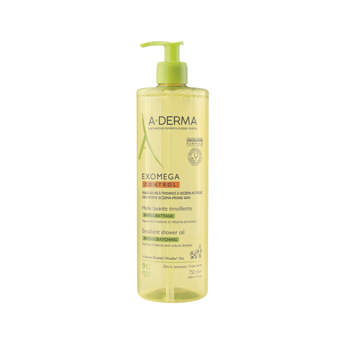 Ulei de dus emolient piele uscata cu tendinta atopica Exomega Control, 750 ml, A-Derma