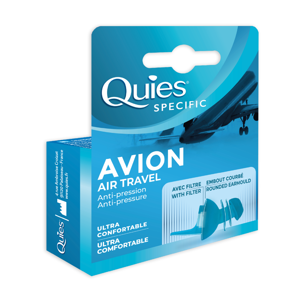 Dopuri de silicon pentru protectie auditiva in avion, 1 pereche, Quies