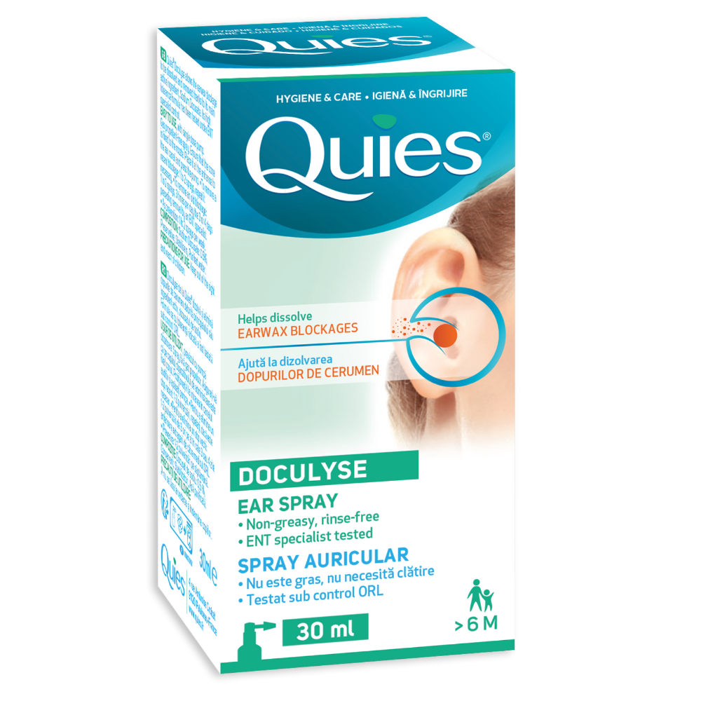 Spray-ul auricular pentru dizolvarea dopurilor de ceara Doculyse, 30 ml, quies