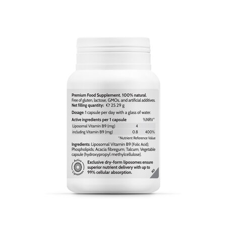 Liposomal Vitamin B9 Folate-Power, 45 capsule, Novo Biomedics 710058