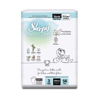 Scutece pentru bebelusi, Nr.3, 4-9 kg Midi, 56 buc, Sleepy Bio Natural
