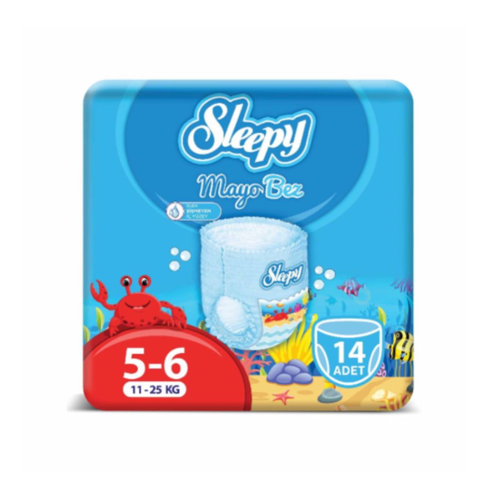 Scutece chilotel pentru apa, Marime 5-6, 11-25 kg, 14 buc, Sleepy