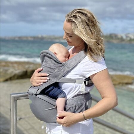 Marsupiu versatil cu 5 pozitii si buzunar depozitare, 3,5 - 18kg, Gri, Dreambaby 710231