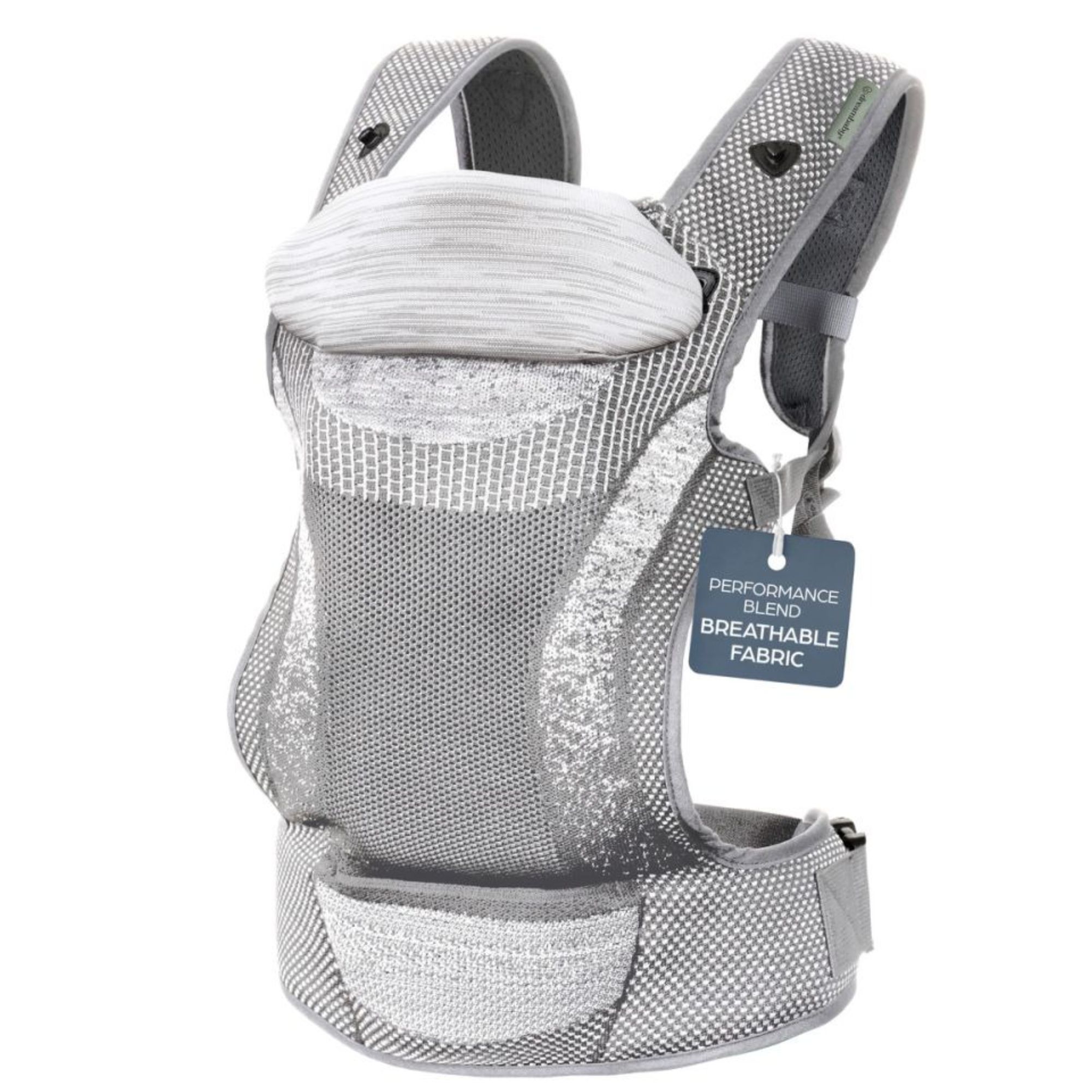 Marsupiu din material tricotat cu 3 pozitii Inspire, 3,5-15 kg, Gri, Dreambaby