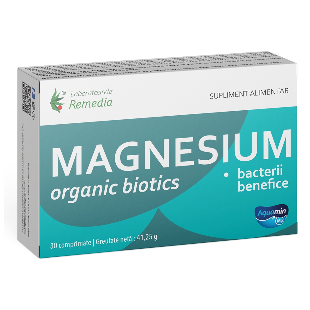 Magnesium Organic Biotics, 30 comprimate, Remedia