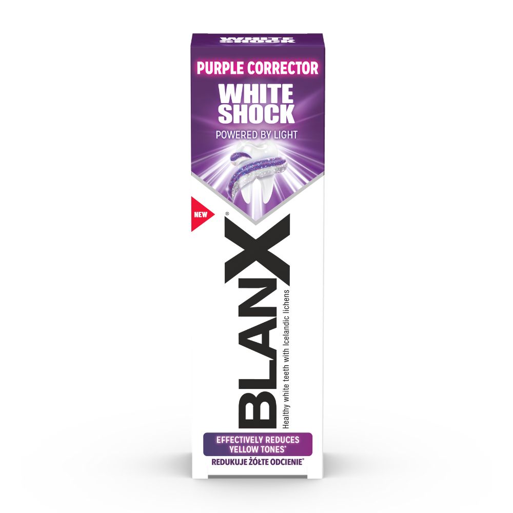 Pasta de dinti pentru albire White Shock Purple, 75 ml, Blanx