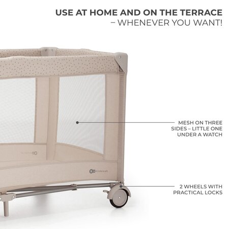 Patut pliabil fara accesorii Travel Joy2, Beige, Kinderkraft 710846