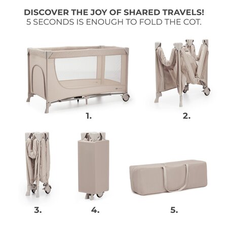 Patut pliabil fara accesorii Travel Joy2, Beige, Kinderkraft 710845