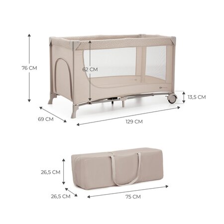 Patut pliabil fara accesorii Travel Joy2, Beige, Kinderkraft 710848