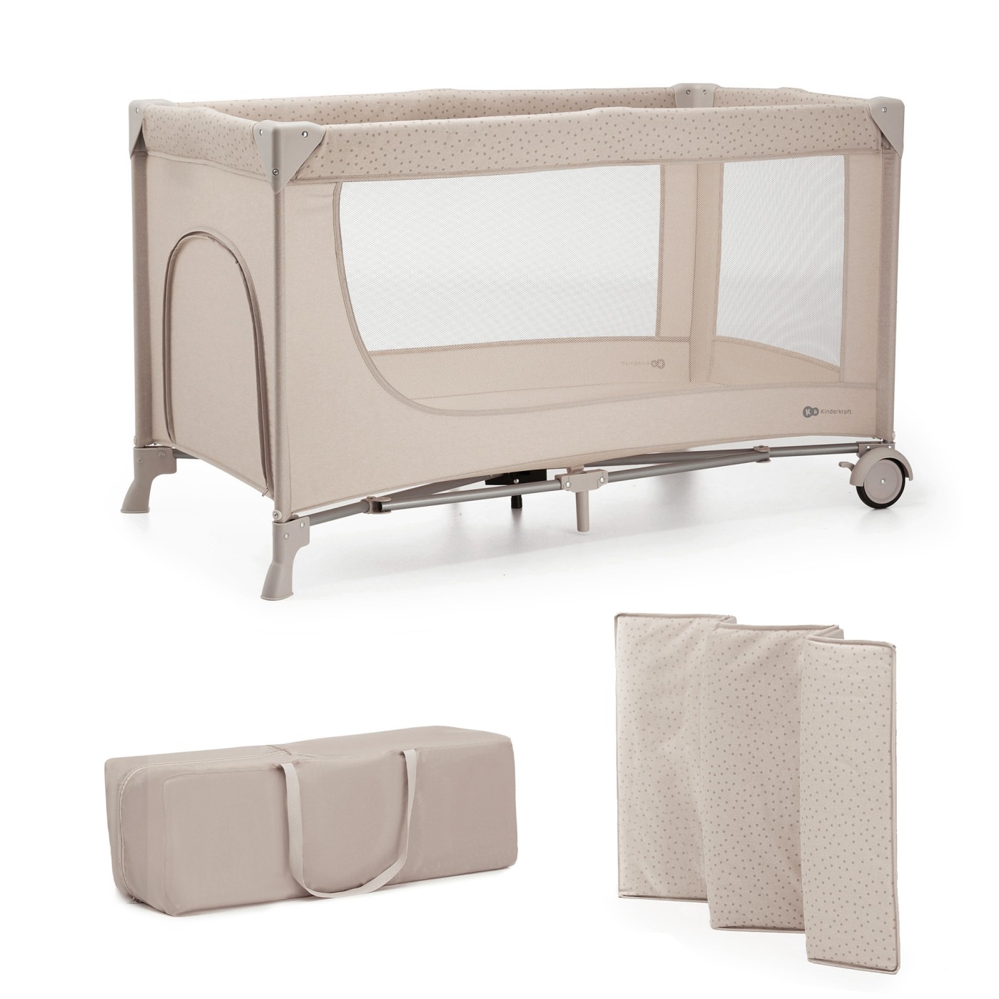 Patut pliabil fara accesorii Travel Joy2, Beige, Kinderkraft