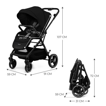 Carucior sport Yoxi, Black, Kinderkraft 710874