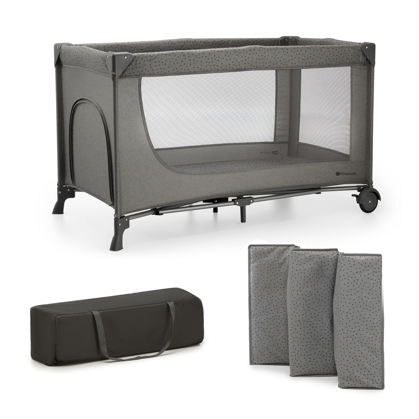 Patut pliabil fara accesorii, Dark Grey, Kinderkraft