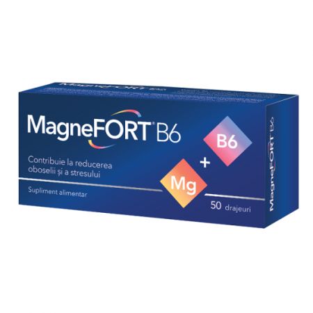 MagneFort B6, 50 drajeuri, Biofarm