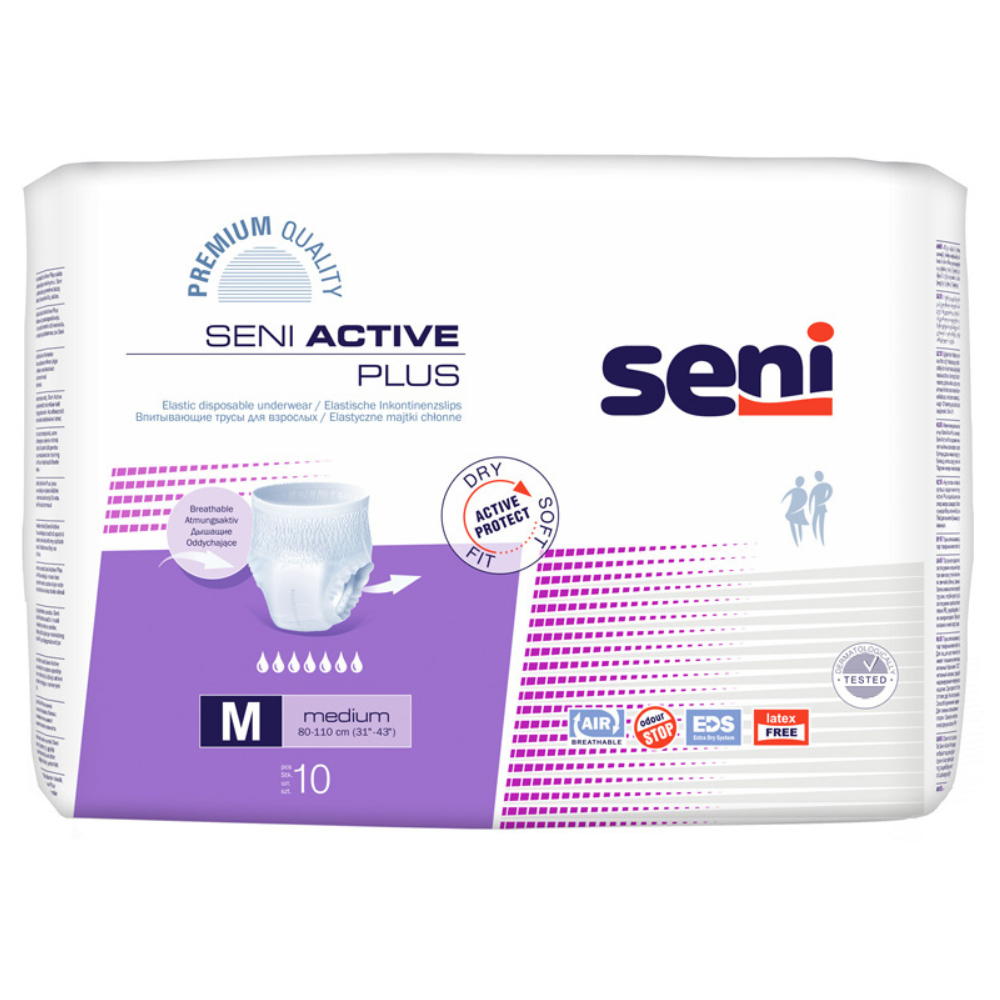 Scutece pentru adulti Active Plus, Medium, 10 bucati, Seni