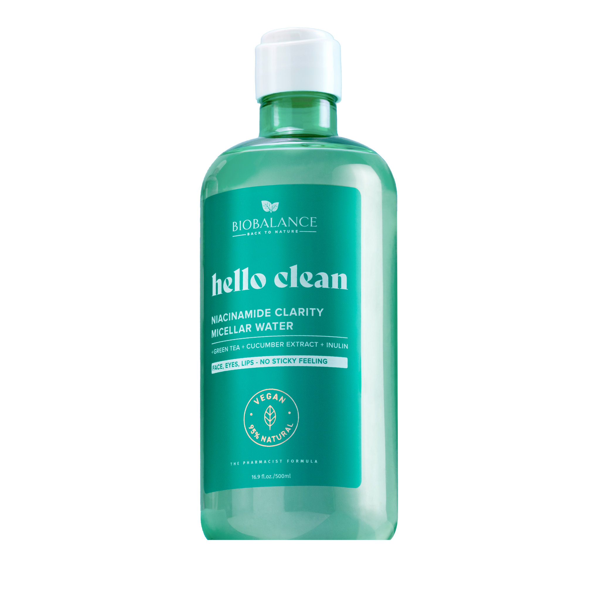 Apa micelara cu ceai verde si extract de castravete Niacinamide Clarity, 500 ml, Bio Balance
