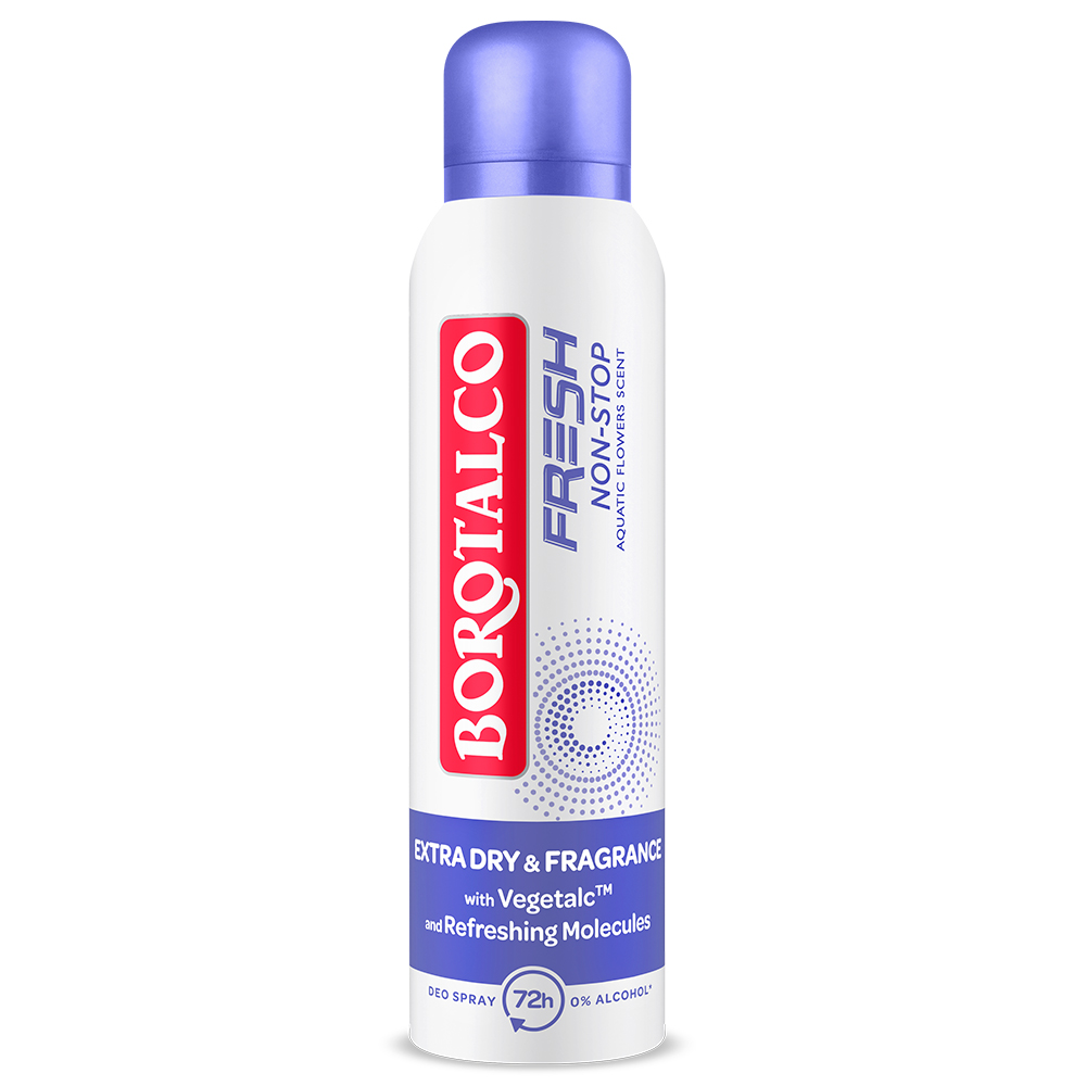 Deodorant Spray Fresh Non-Stop, Aquatic Flowers, 150 ml, Borotalco
