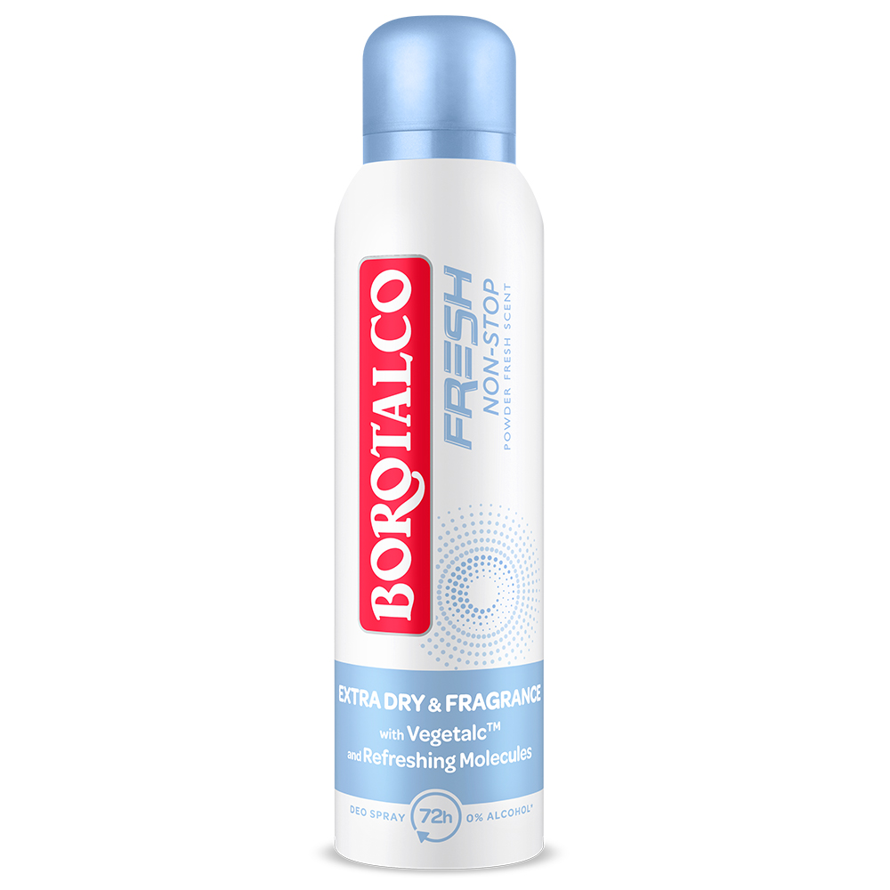 Deodorant Spray Fresh Non-Stop, Talc Scent, 150 ml, Borotalco
